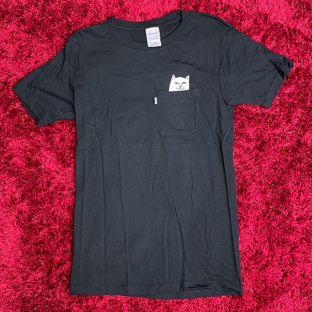 RipNDip Short Sleeve Skateboard Shirt Cat Small Pocket
